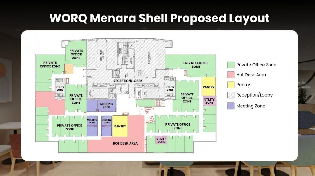 WORQ Menara Shell floor plan layout