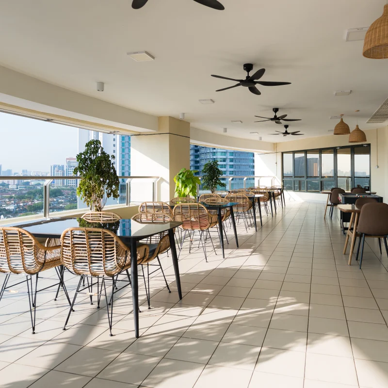 Skyline view terrace on Level 15 at WORQ Bandar Utama