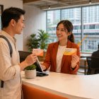 Coworking space KL member receiving an access card at WORQ