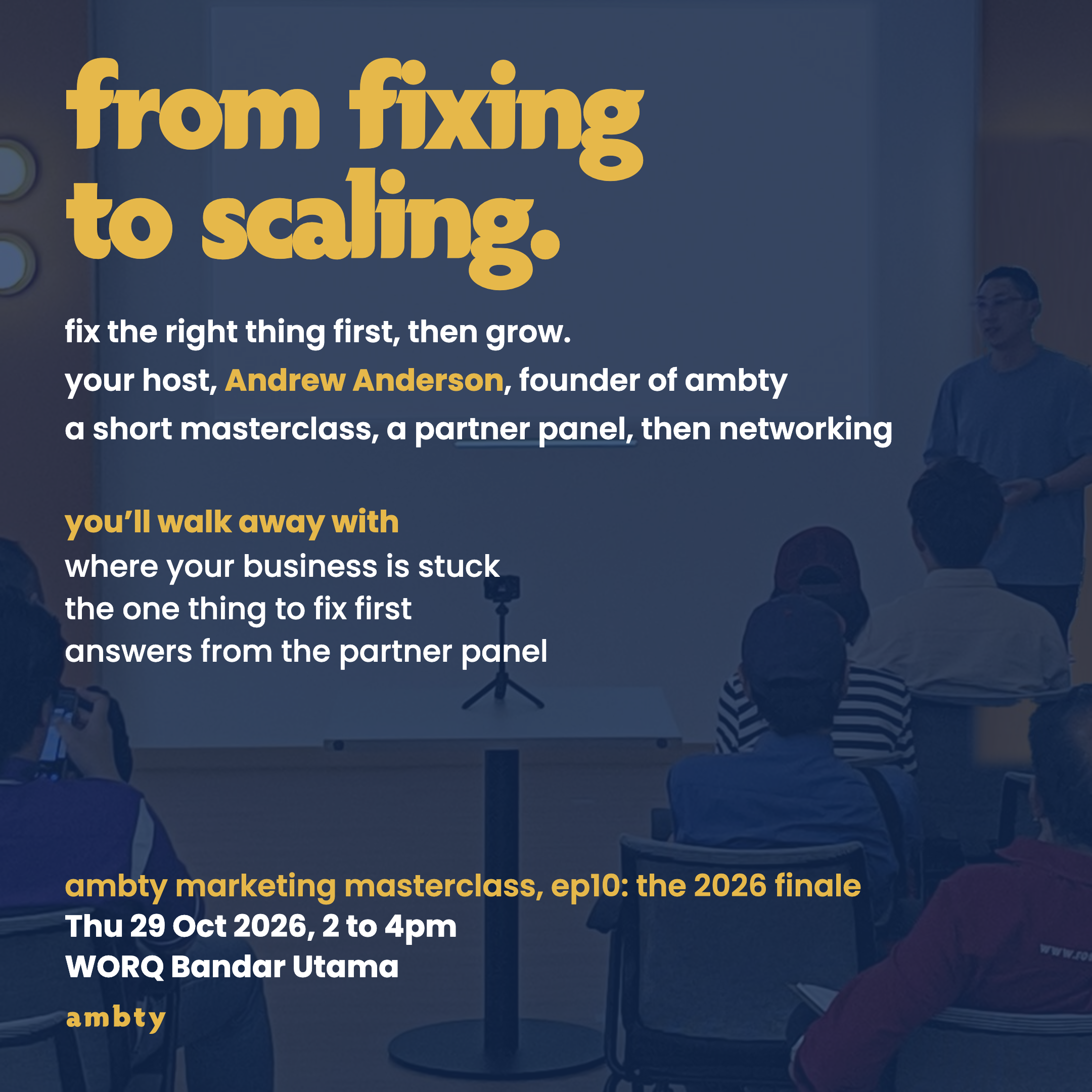 Marketing Masterclass: From Fixing to Scaling